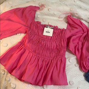 NWT pink boutique top! Large